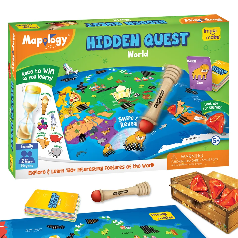 Imagimake Mapology joc Hidden Quest lume cu carduri