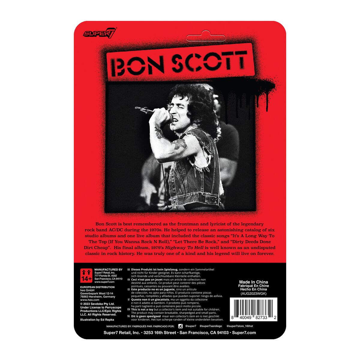 Super7 ReAction Bon Scott Wave 01 figurină