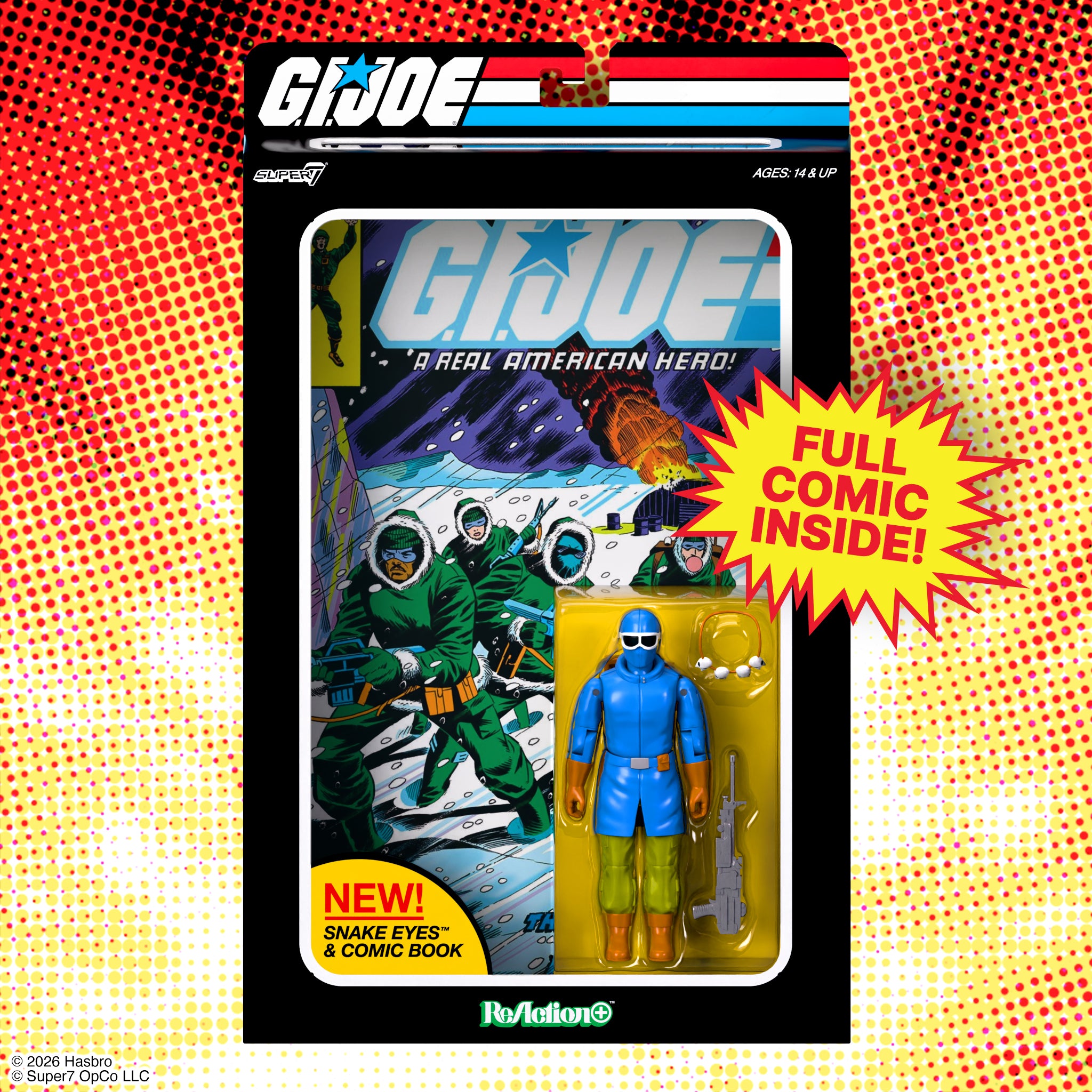Super7 G.I. Joe Snake Eyes figurina cu revista nr. 2