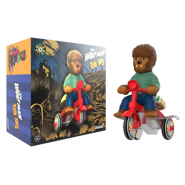 Super7 Super Cycles Wolf Man figurina vinil tricicleta