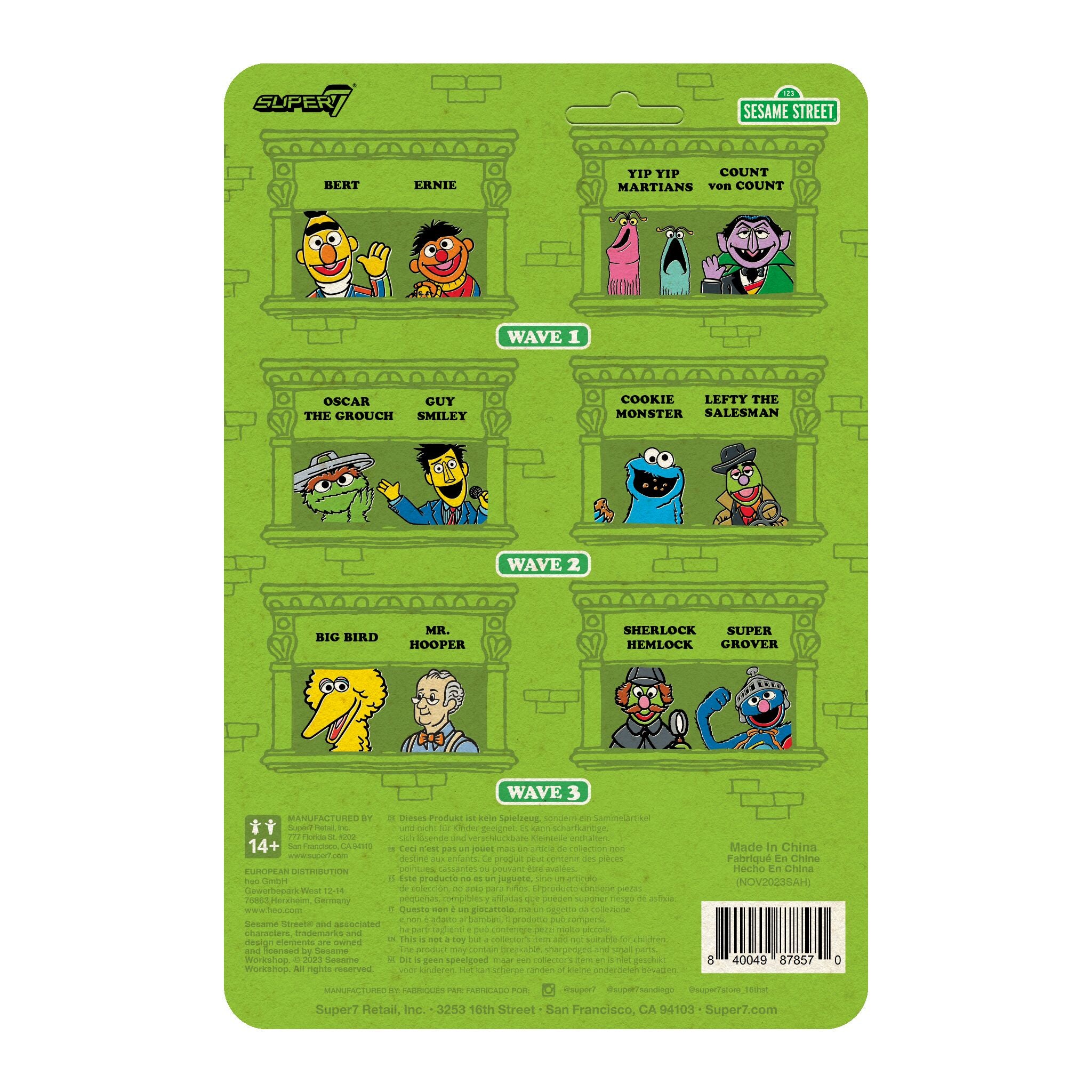 Super7 Sesame Street ReAction Super Grover figurina 3,75"