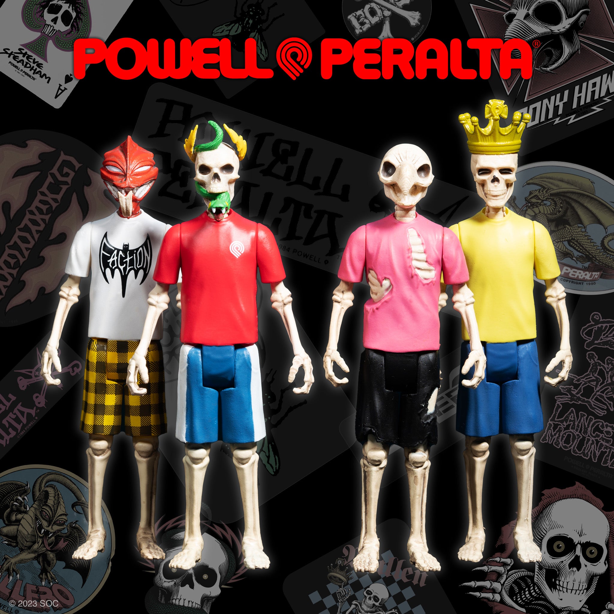 Super7 Powell-Peralta ReAction Wave 2 set 4 figurine skate
