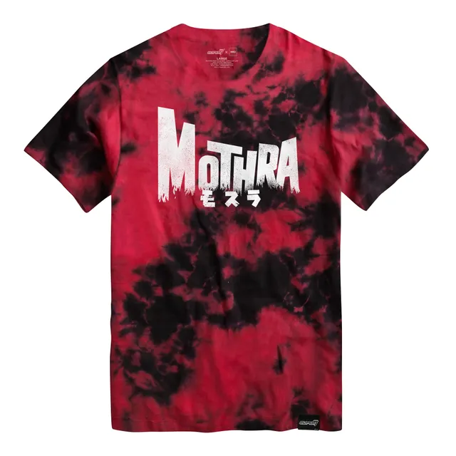 Super7 Toho Mothra tricou tie-dye rosu-negru bumbac