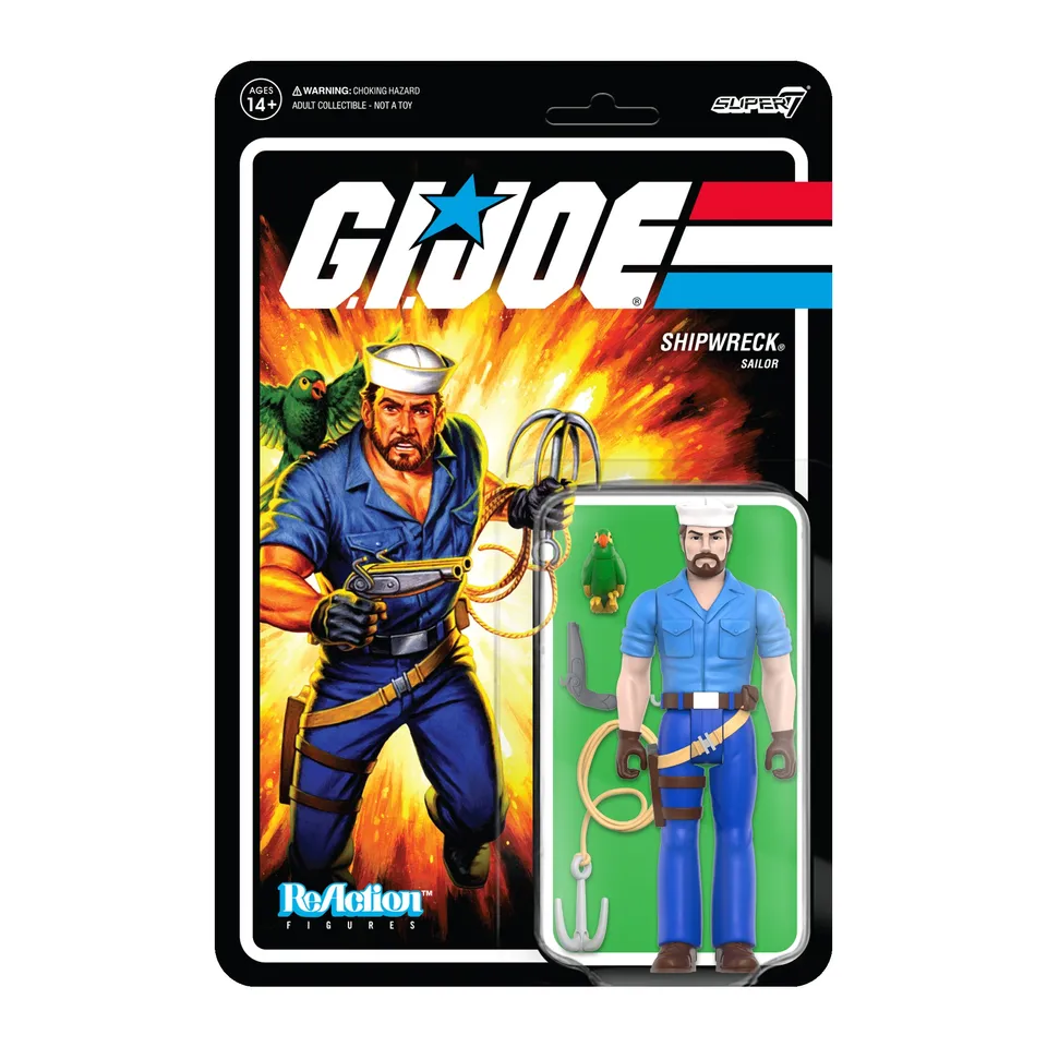 Super7 G.I. Joe ReAction Shipwreck figurina cu papagal