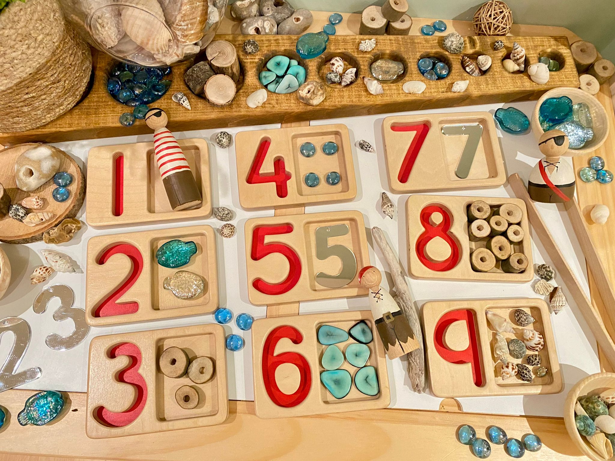 Yellow Door Number Trays tavite cifre 1-9 tactile