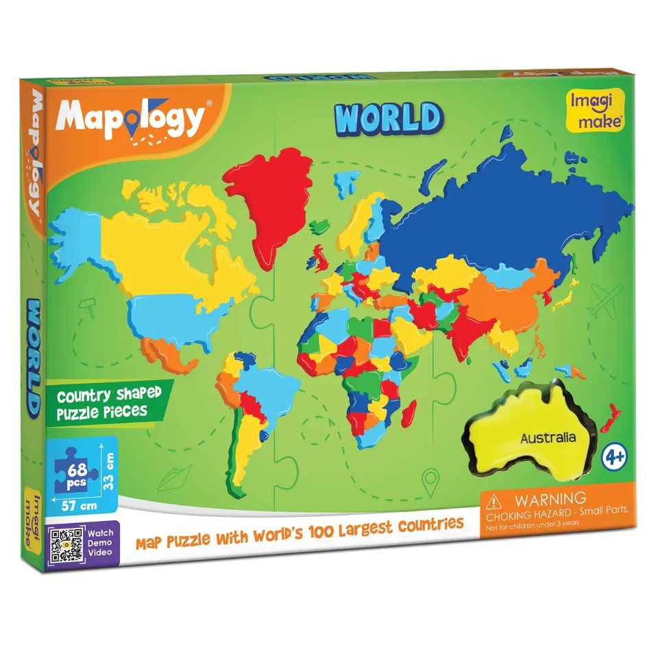 Imagimake Mapology World puzzle harta 65 piese spuma