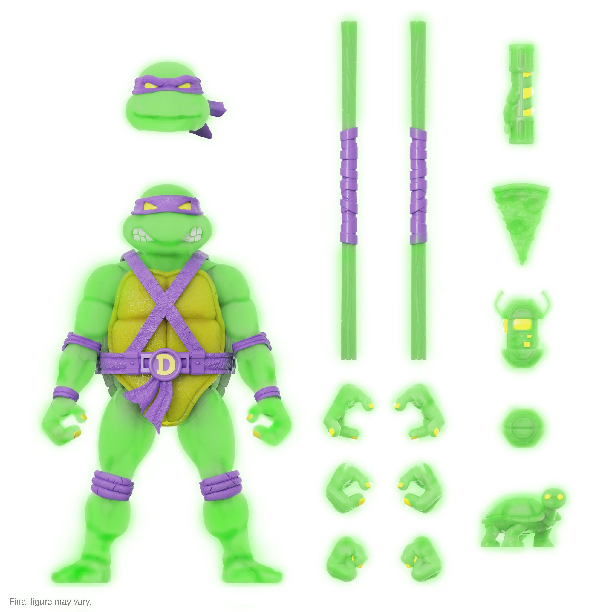Super7 ULTIMATES Mutagen Ooze Glow figurine set 4 fosforescente