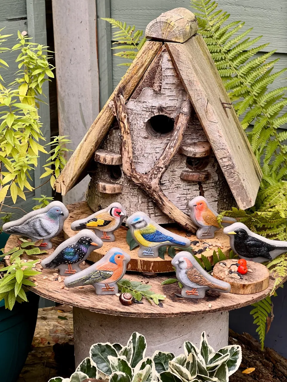 Yellow Door Birds pietre senzoriale păsări 8 bucăți