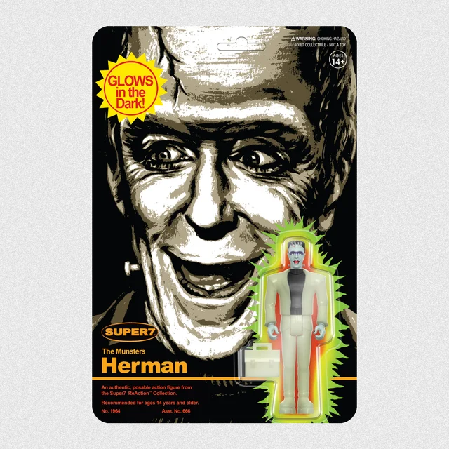 Super7 ReAction Herman Munster Monster Glow figurină fosforescentă