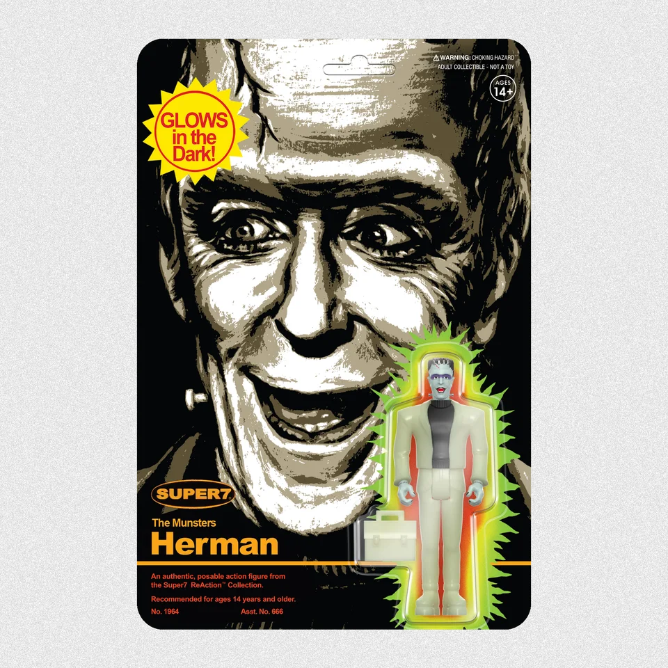 Super7 ReAction Herman Munster Monster Glow figurină fosforescentă