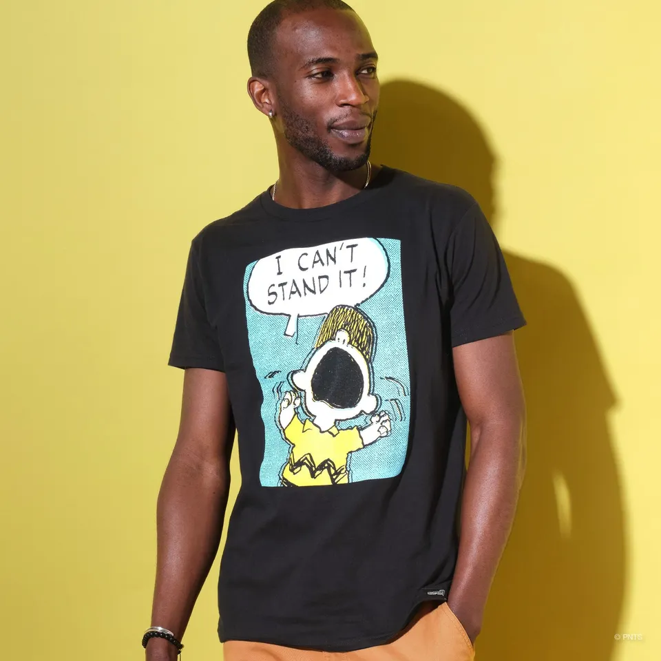 Super7 Peanuts Angry Charlie Brown tricou bumbac negru