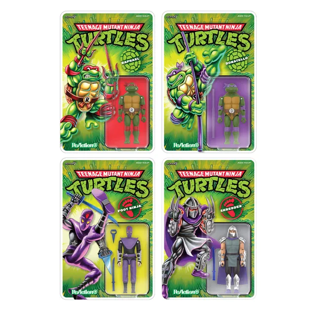 Super7 TMNT ReAction+ Wave 01 set 4 figurine 9,5 cm
