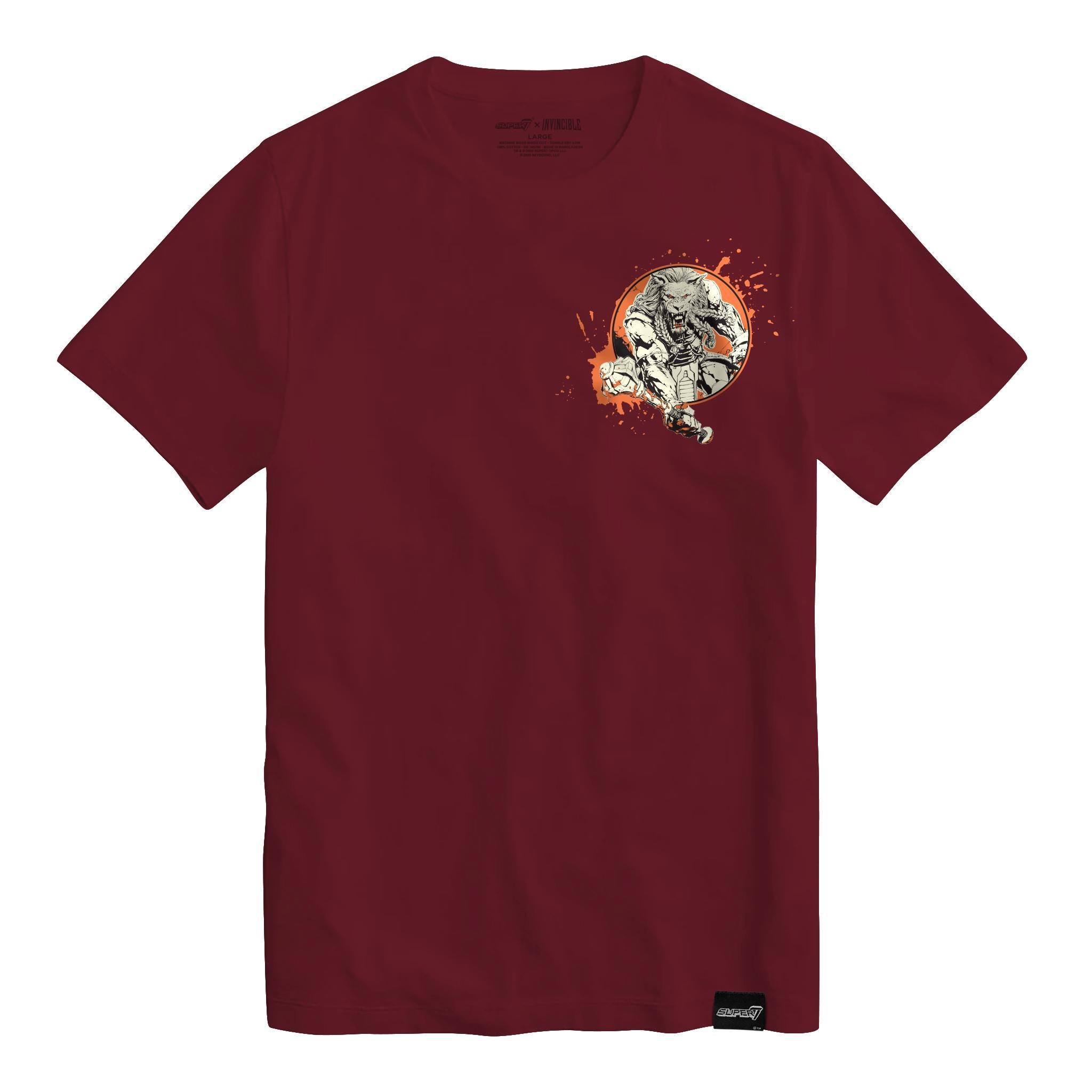 Super7 Invincible Battle Beast tricou visiniu bumbac