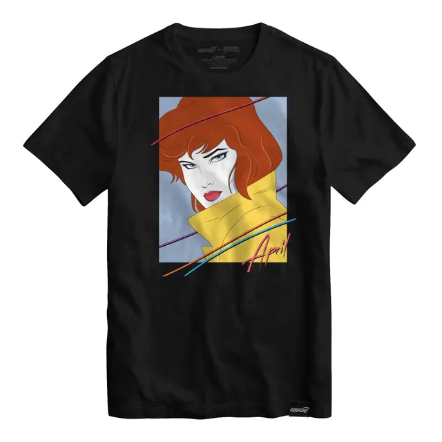 Super7 TMNT 80s April tricou negru bumbac