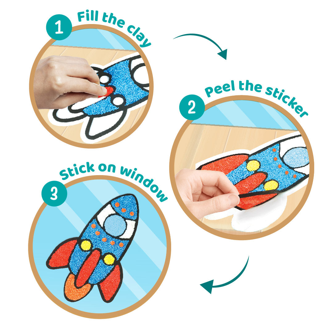 Imagimake Clay Stickers plastilină rachetă 1 planșă