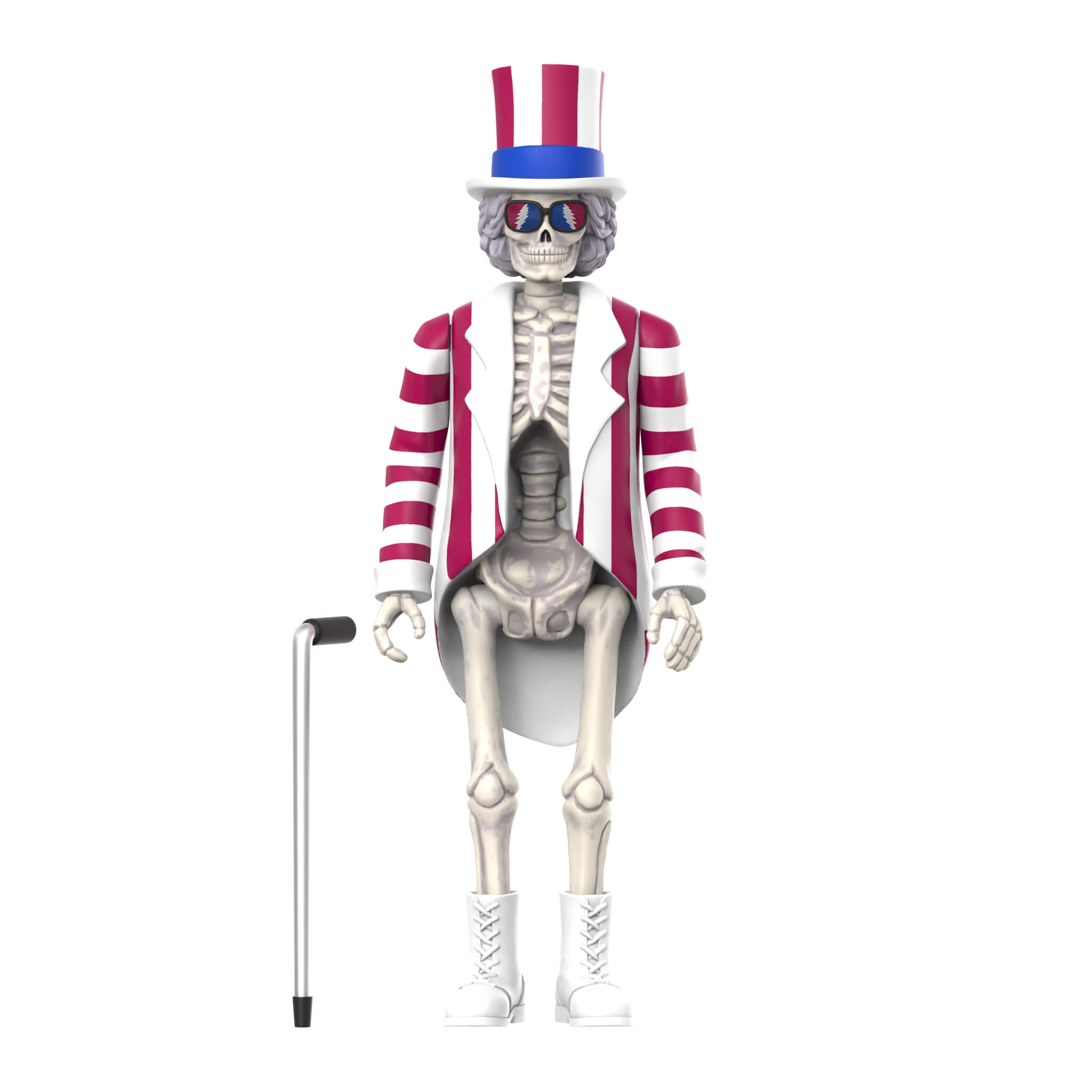 Super7 Grateful Dead ReAction Uncle Sam Skeleton figurină 9,5 cm