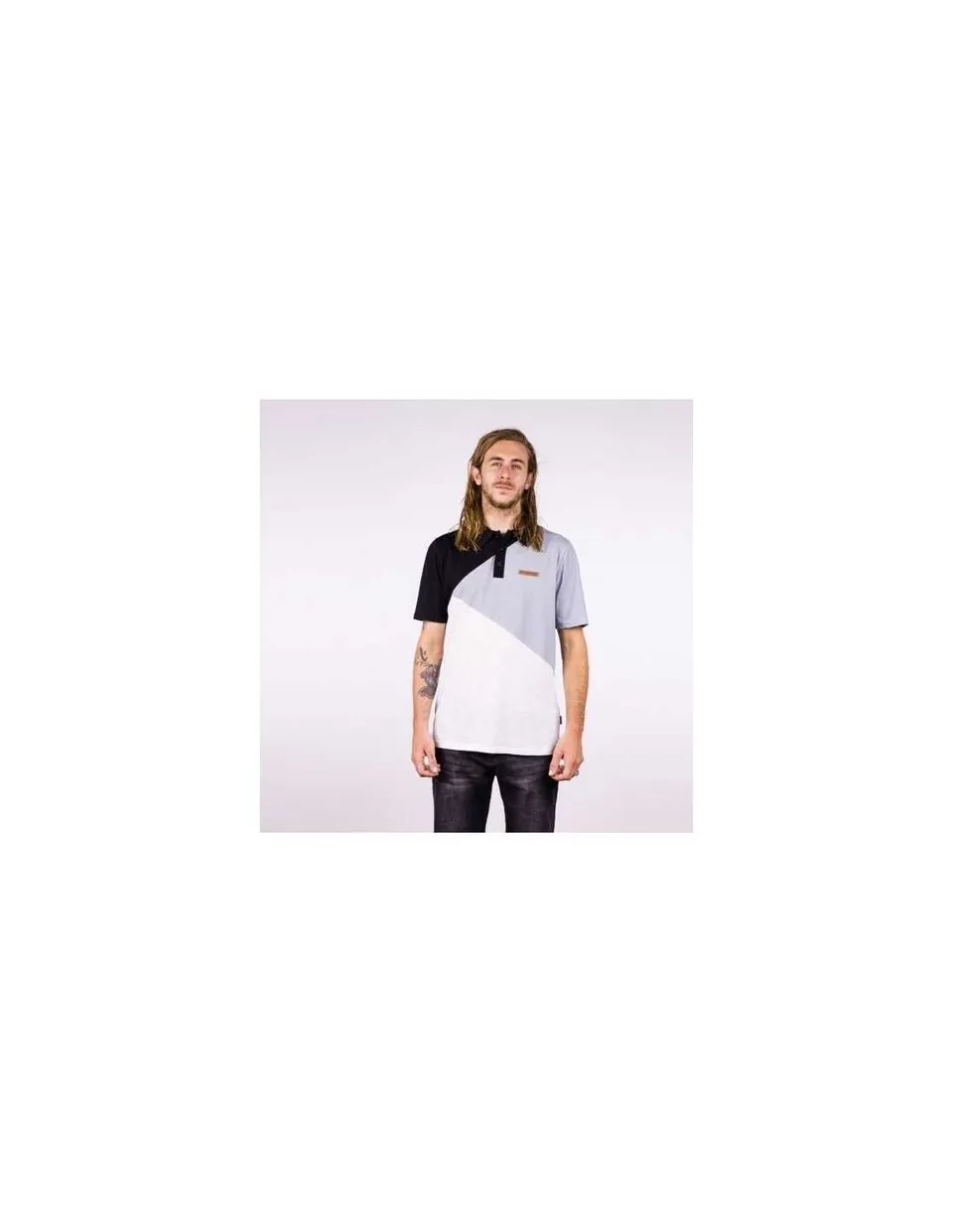 Hydroponic Belmont tricou polo black grey white