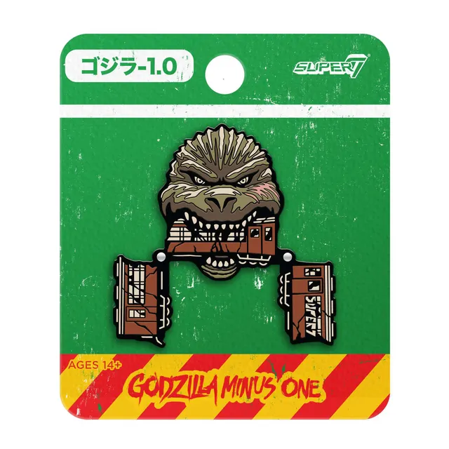 Super7 Toho Godzilla Train Biter pin metal emailat 3,8cm