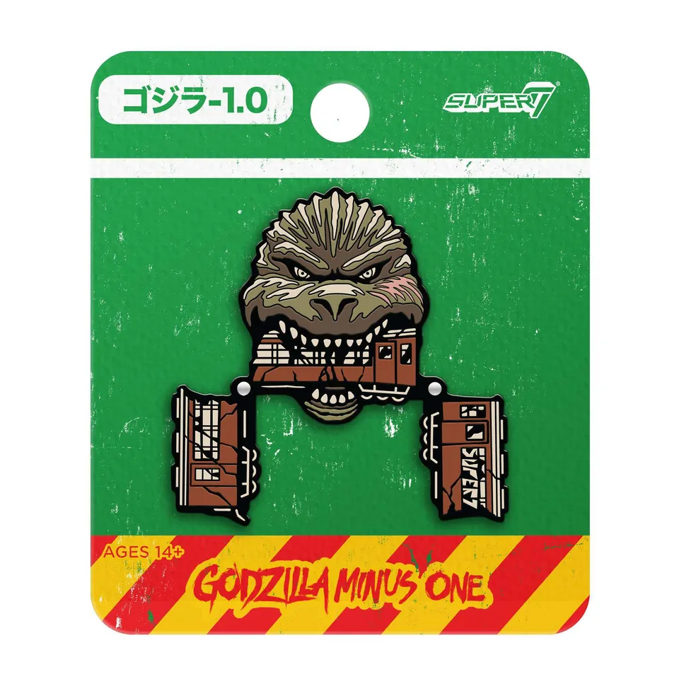 Super7 Toho Godzilla Train Biter pin metal emailat 3,8cm