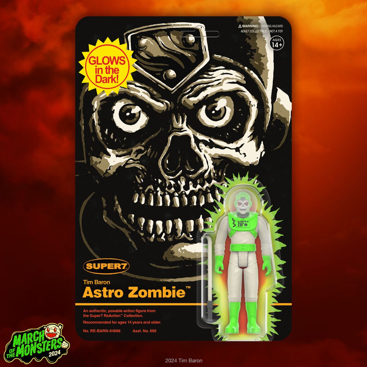 Super7 Astro Zombies ReAction Glow figurină fosforescentă