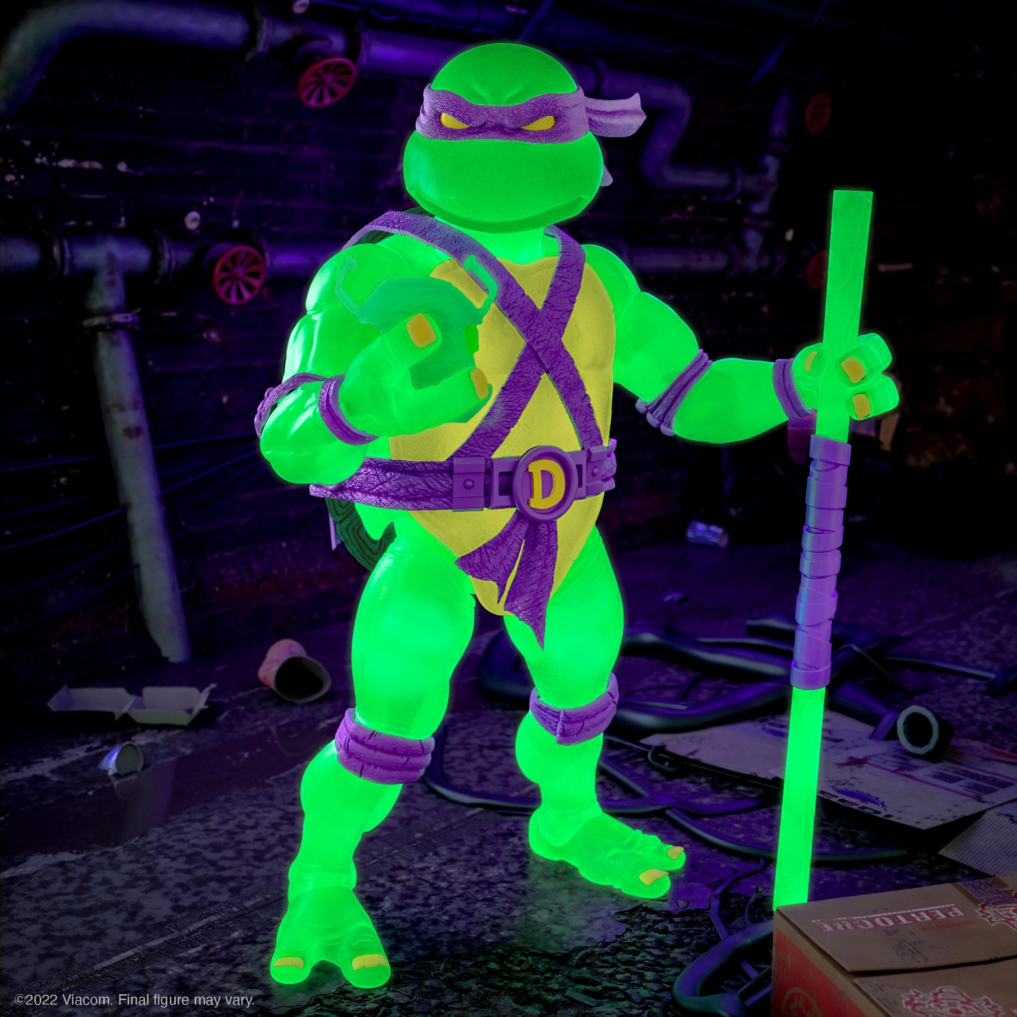 Super7 Ultimates Donatello Mutagen Ooze figurină glow