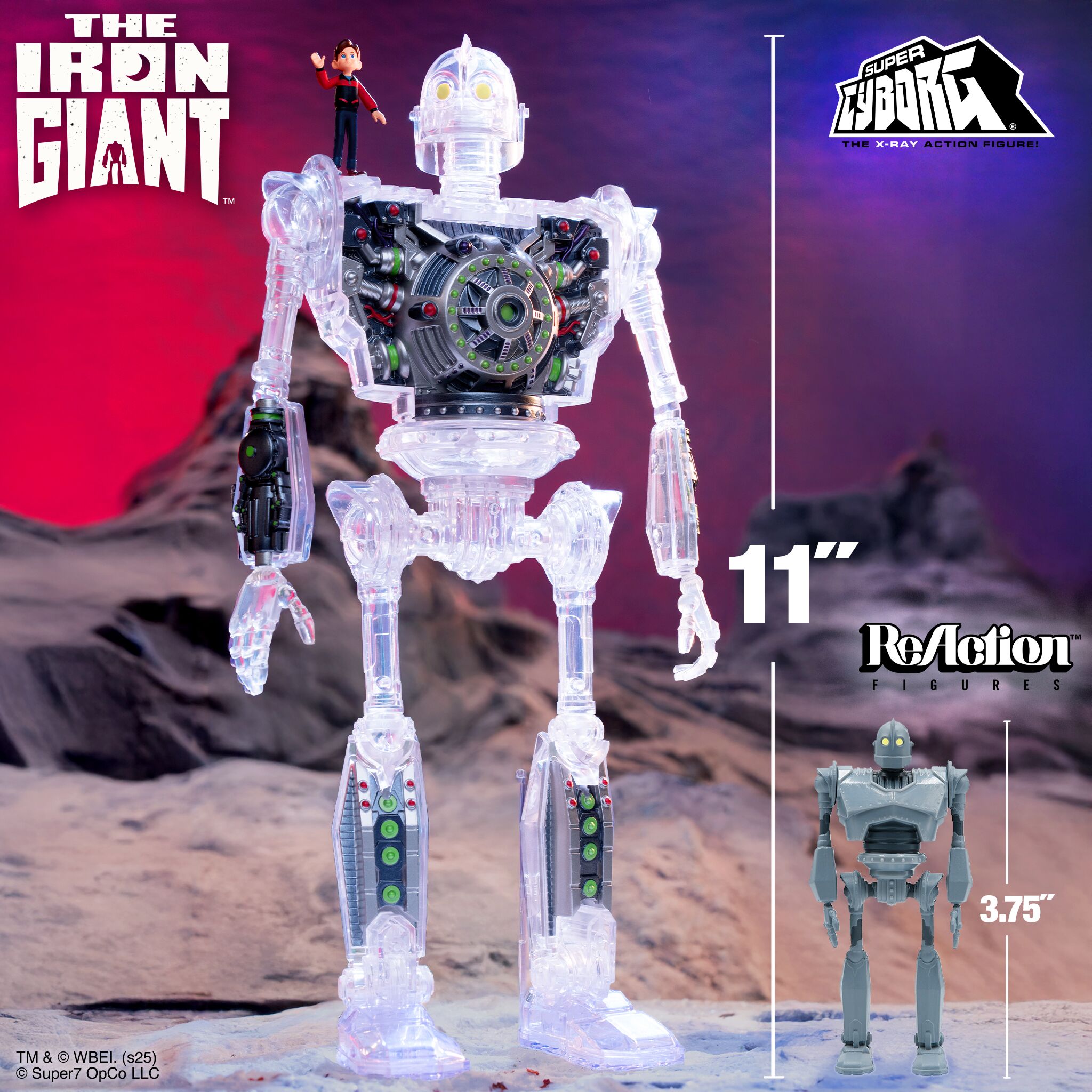 Super7 Iron Giant Super Cyborg figurina transparent 28 cm