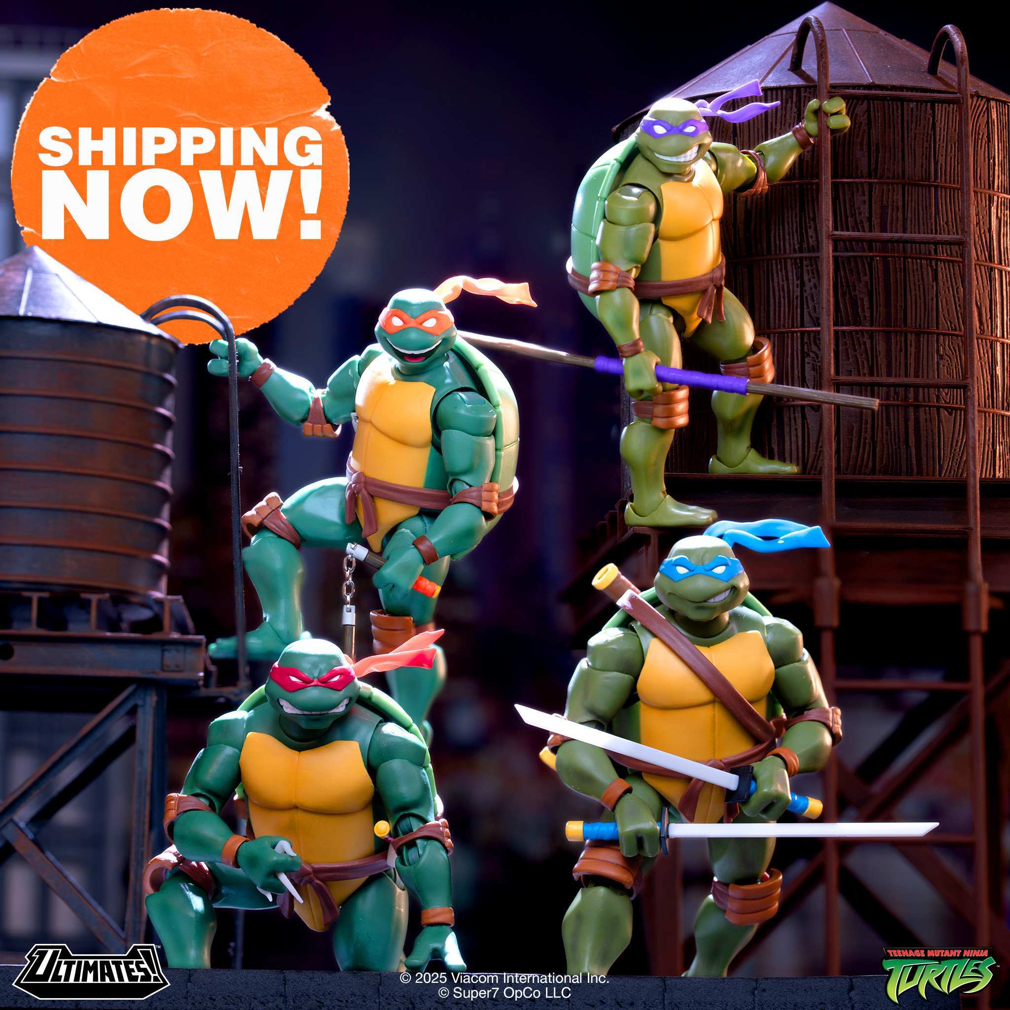Super7 TMNT Ultimates figurina Leonardo 2003 cu katane 18 cm