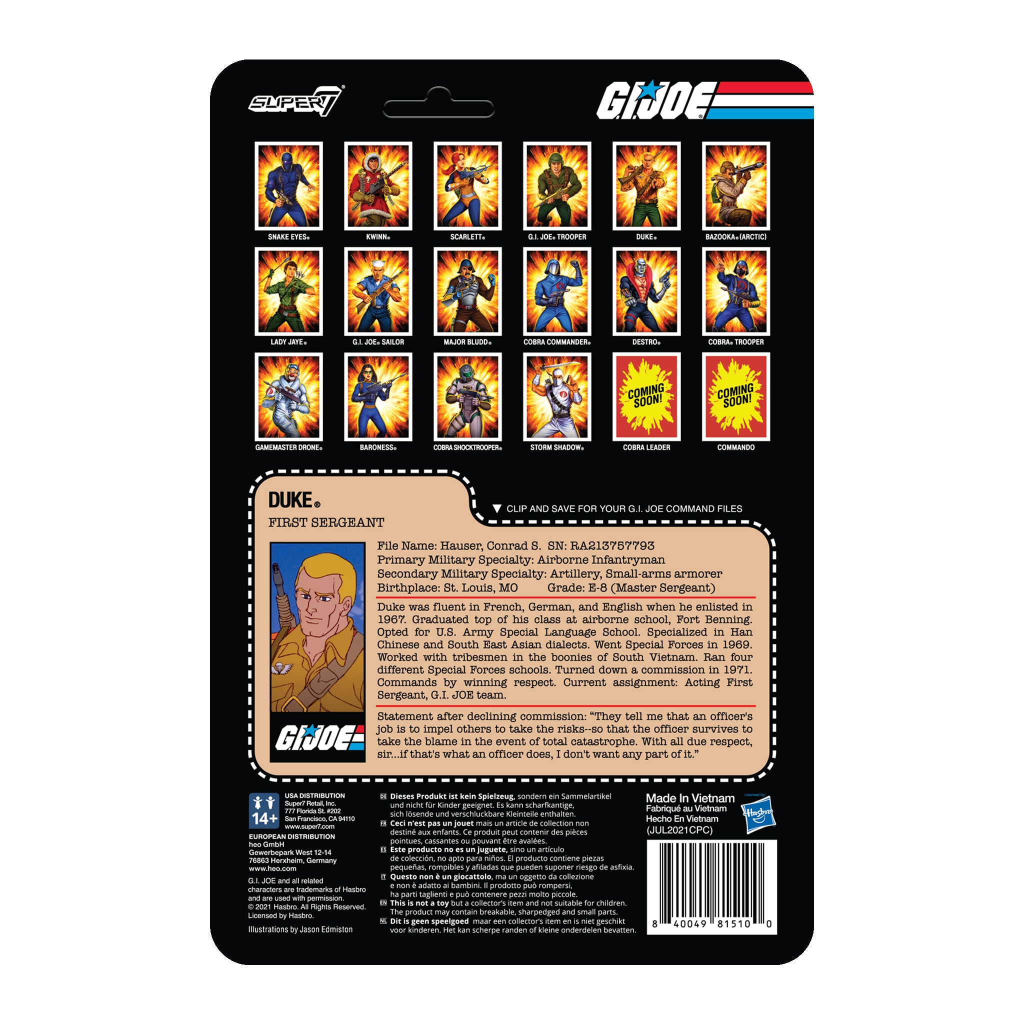 Super7 G.I. Joe Wave 2 Duke figurina 9,5 cm cu pusca