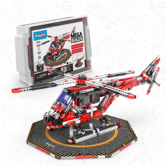 Engino Mega Builds elicopter constructor bimotor 870 piese 9+ ani