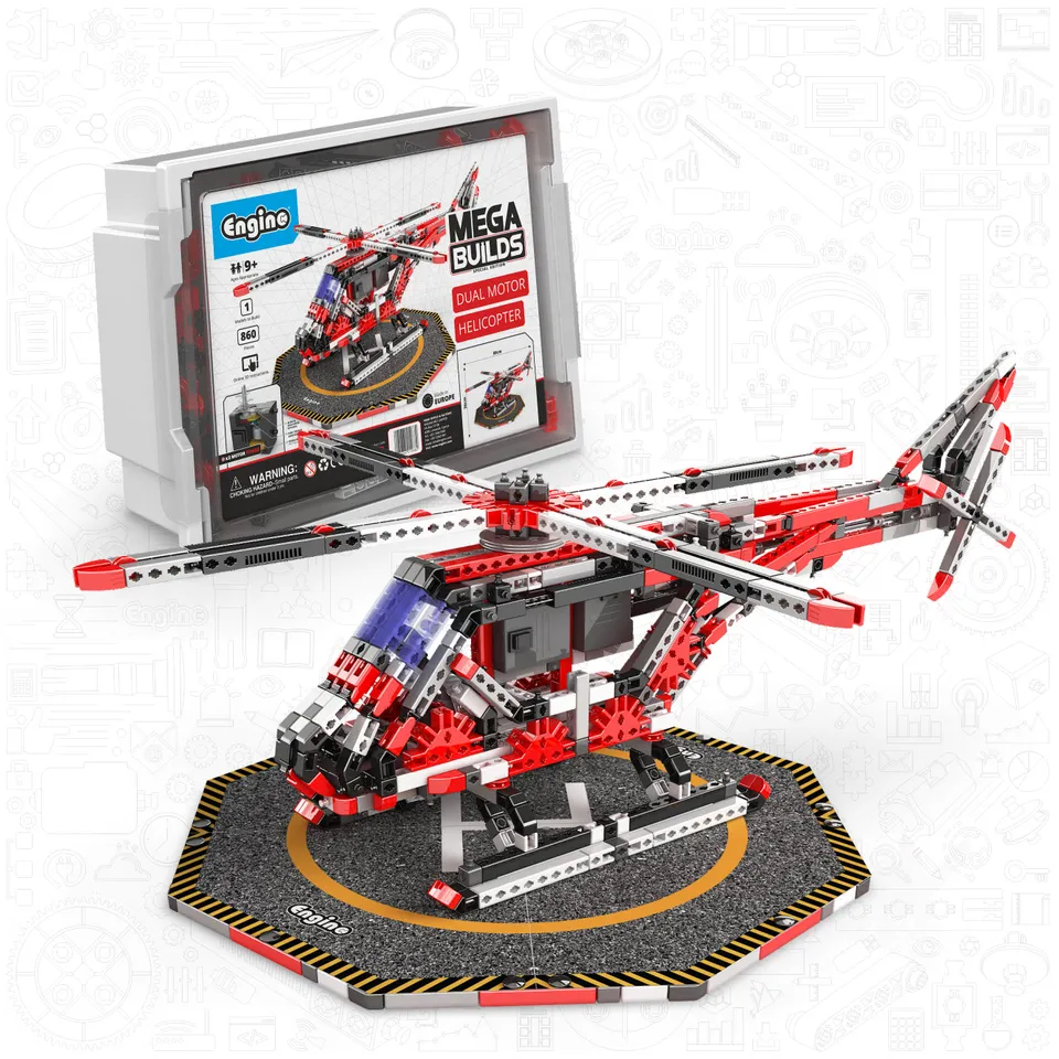 Engino Mega Builds elicopter constructor bimotor 870 piese 9+ ani