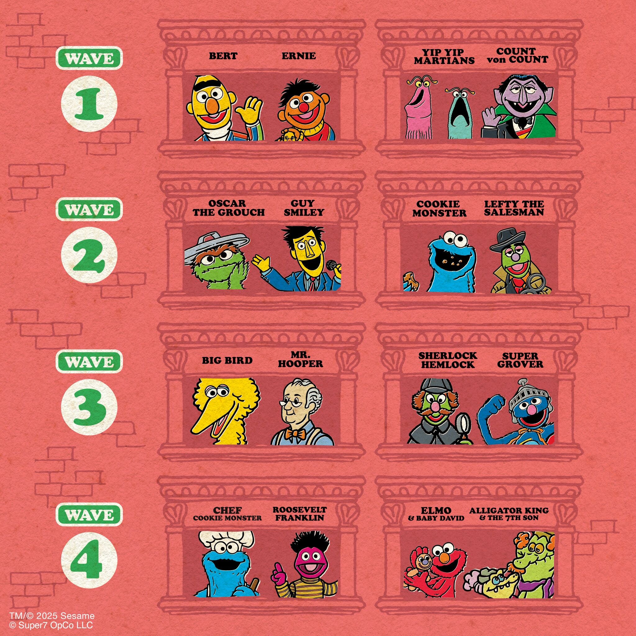 Super7 Sesame Street ReAction Alligator King figurina cu capa