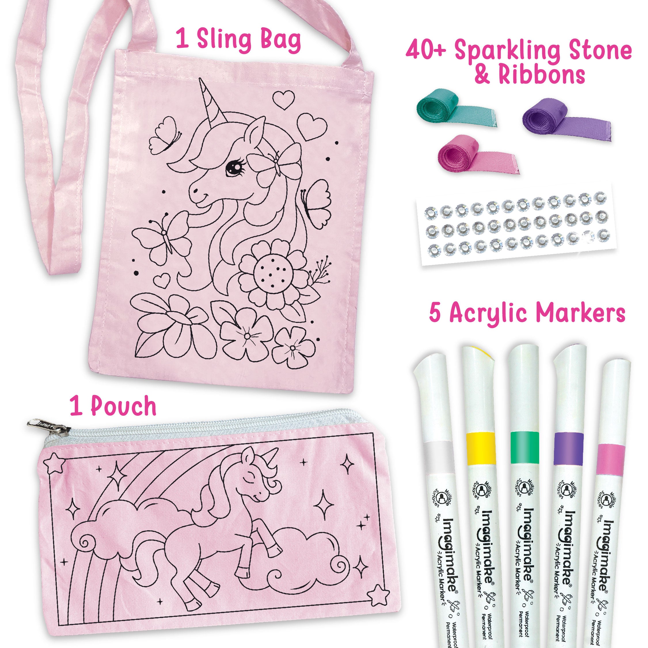 Imagimake Fabric Art Unicorn set pictura textile 5+ ani