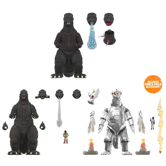 Super7 Toho Ultimates Wave 07 set 3 figurine articulate kaiju