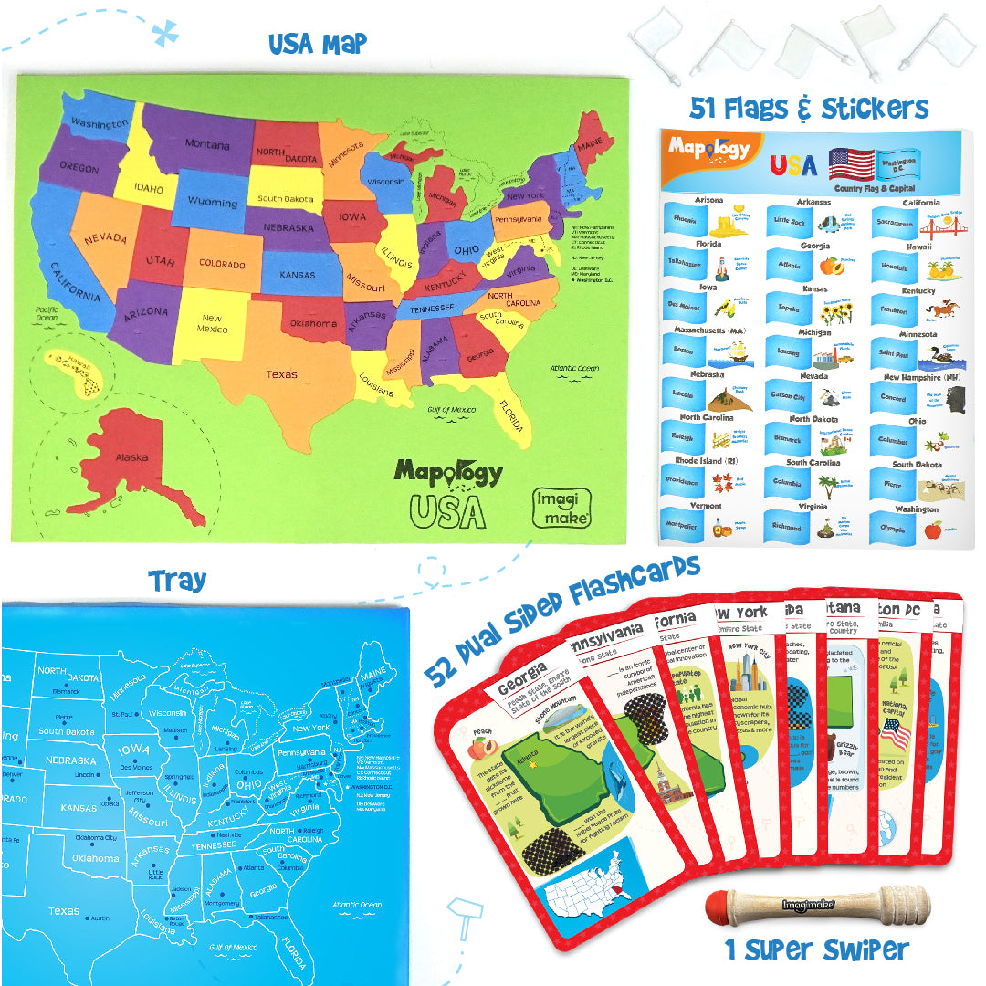Imagimake Mapology USA puzzle harta 50 piese state
