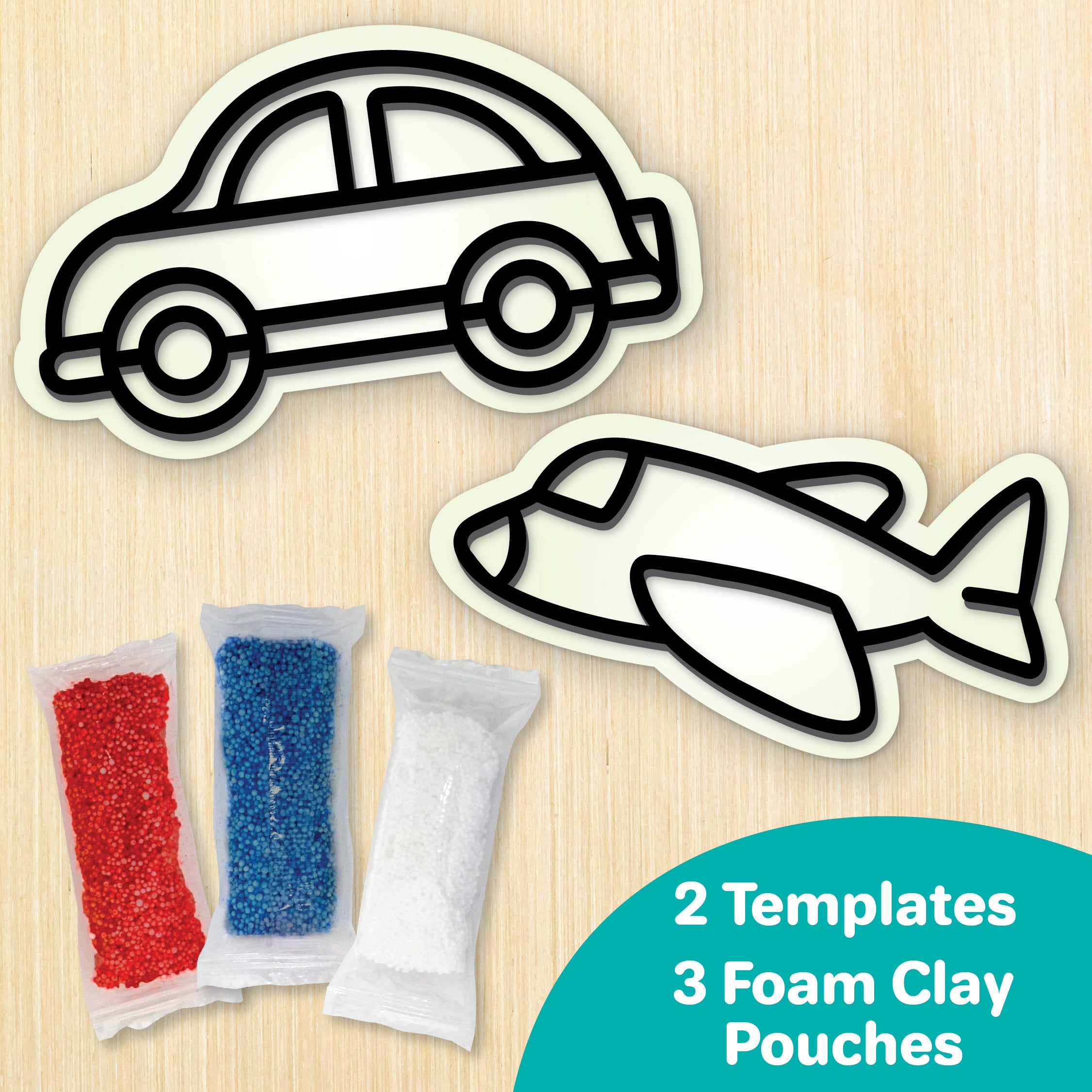 Imagimake DIY Clay Stickers Travel set plastilina 12 buc masini