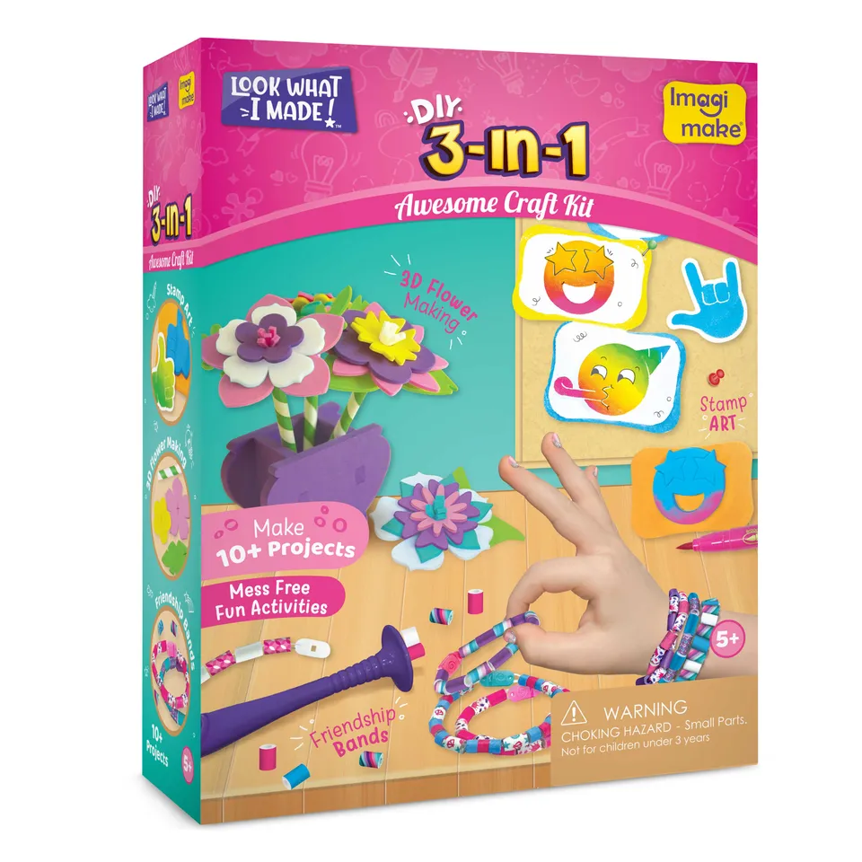 Imagimake Awesome Craft 3in1 set creatie stampile flori