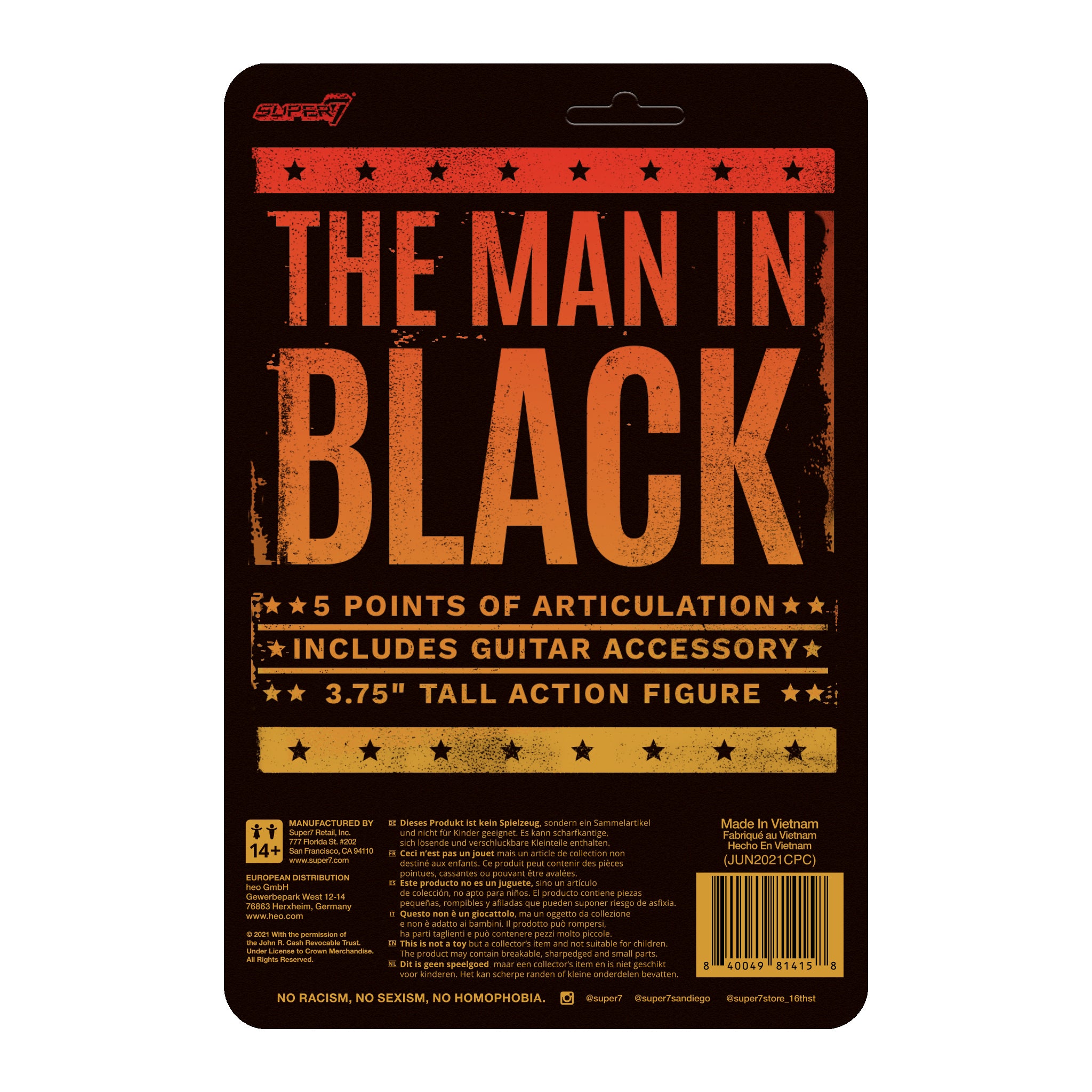 Super7 ReAction Johnny Cash figurina Man In Black