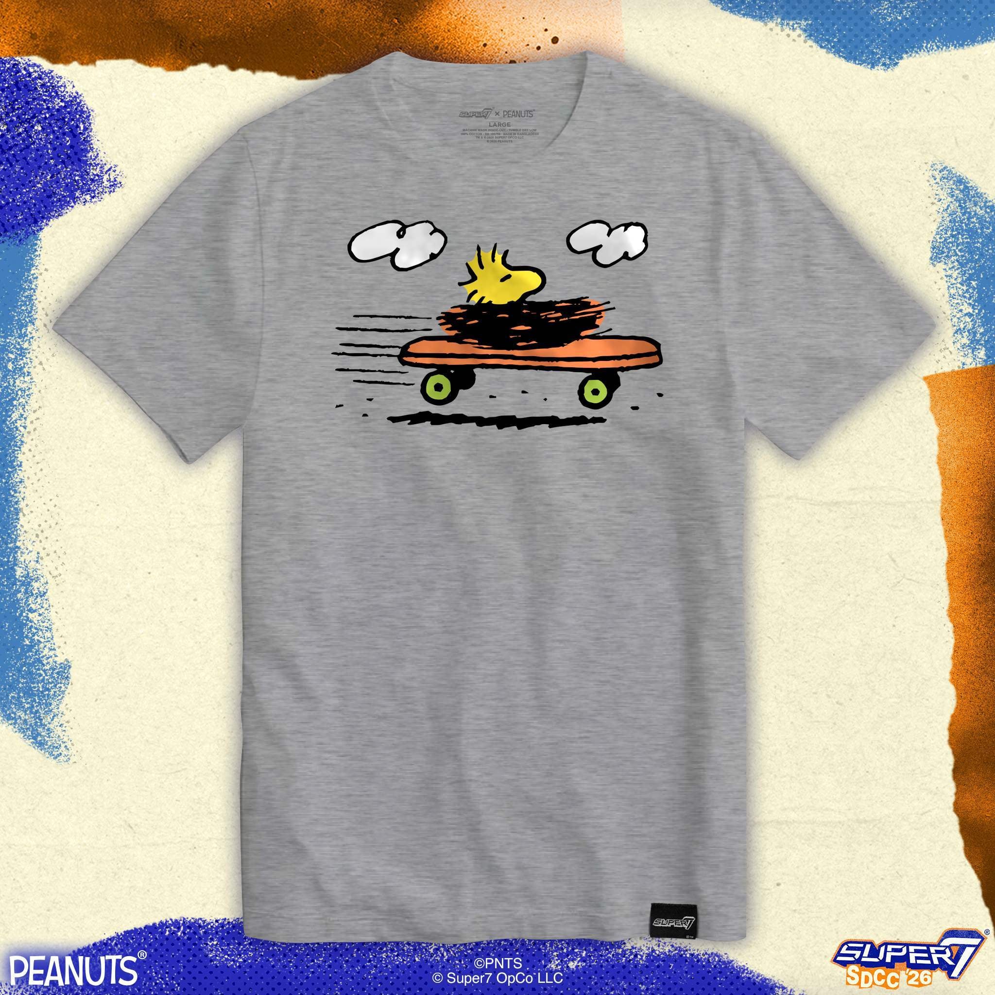 Super7 Peanuts Woodstock Skateboard tricou gri