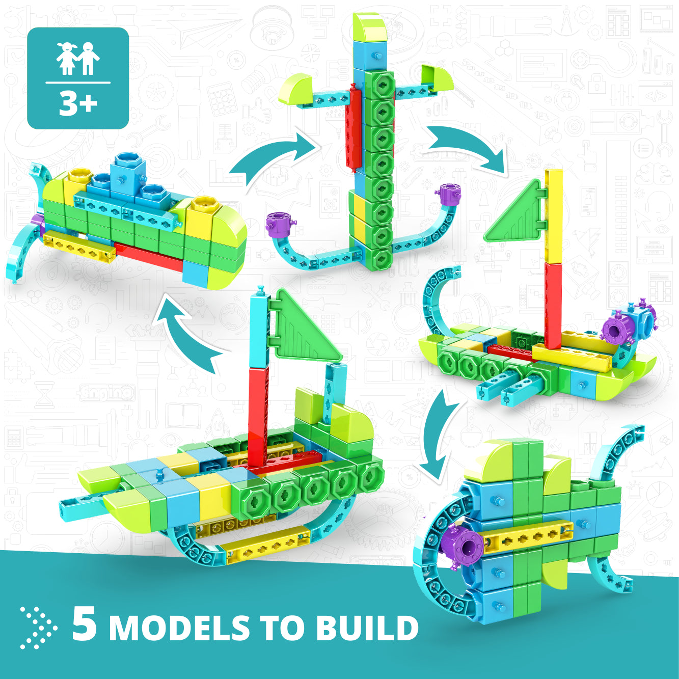 Engino STEAM Labs Junior Sea Adventures set 5 modele