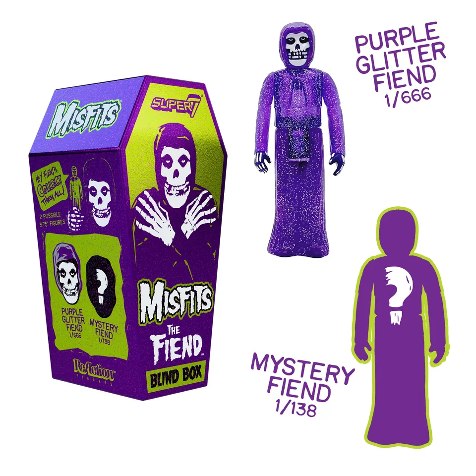 Super7 Misfits Fiend Purple Glitter figurină blind box