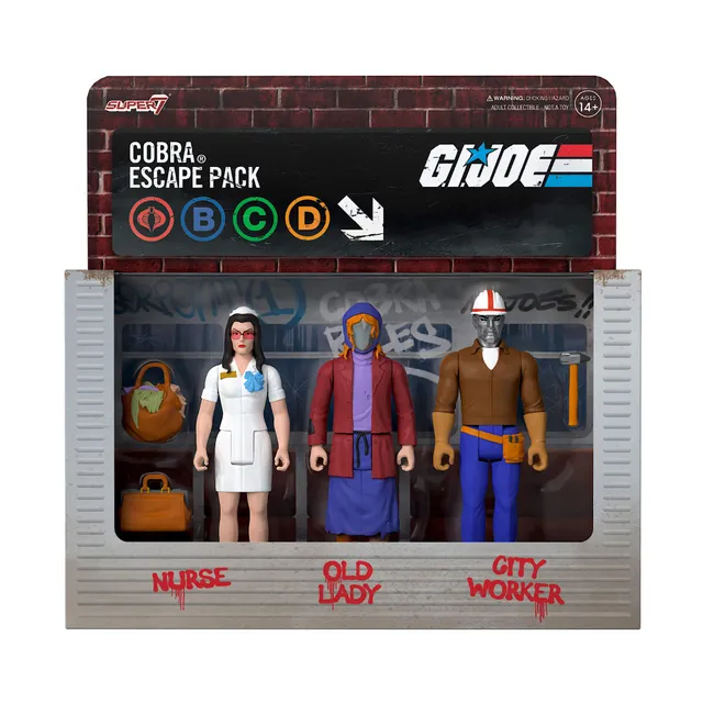 Super7 ReAction G.I. Joe Cobra Escape Pack figurina set 3 buc