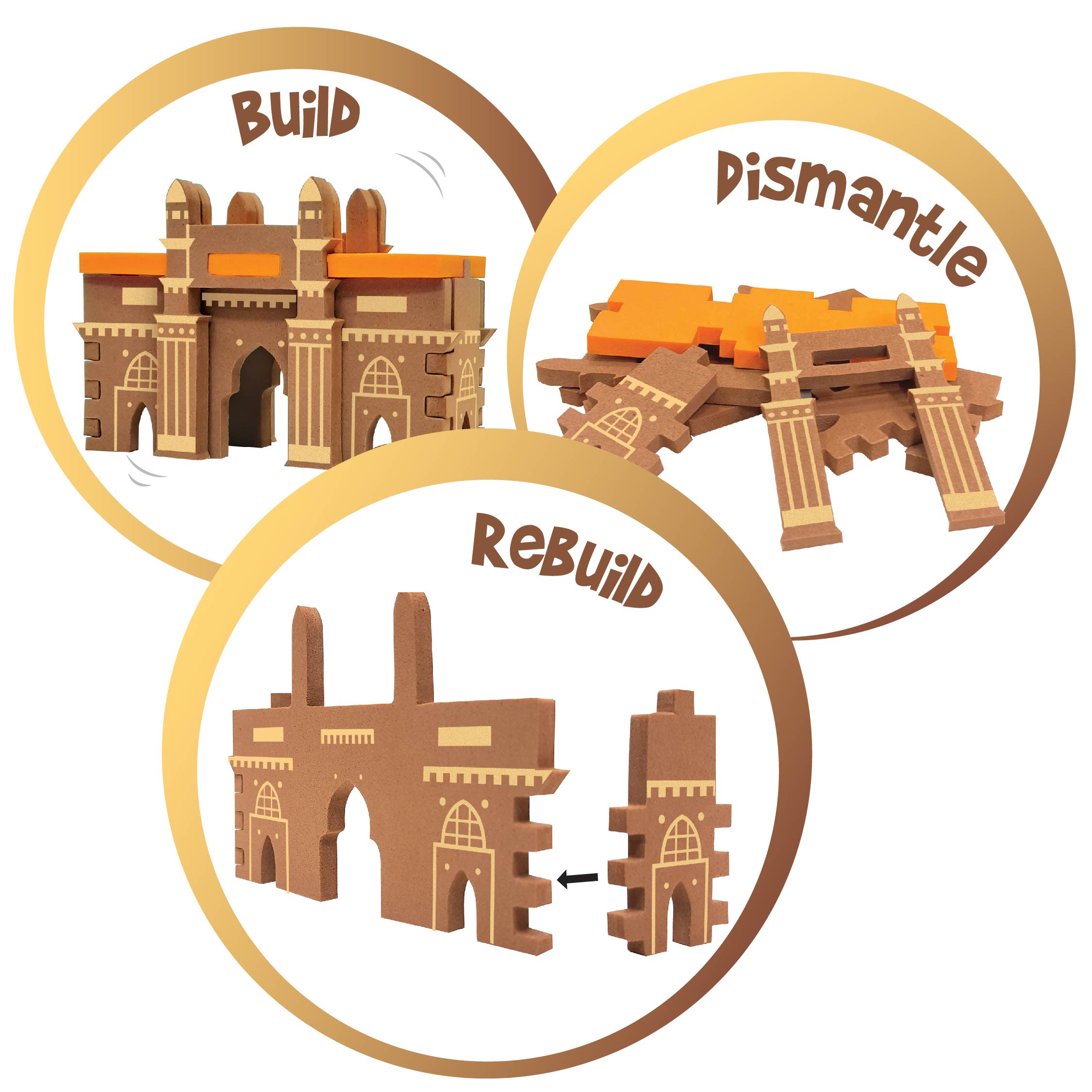 Imagimake Mapology 3D Combo Kit puzzle 3D monumente India