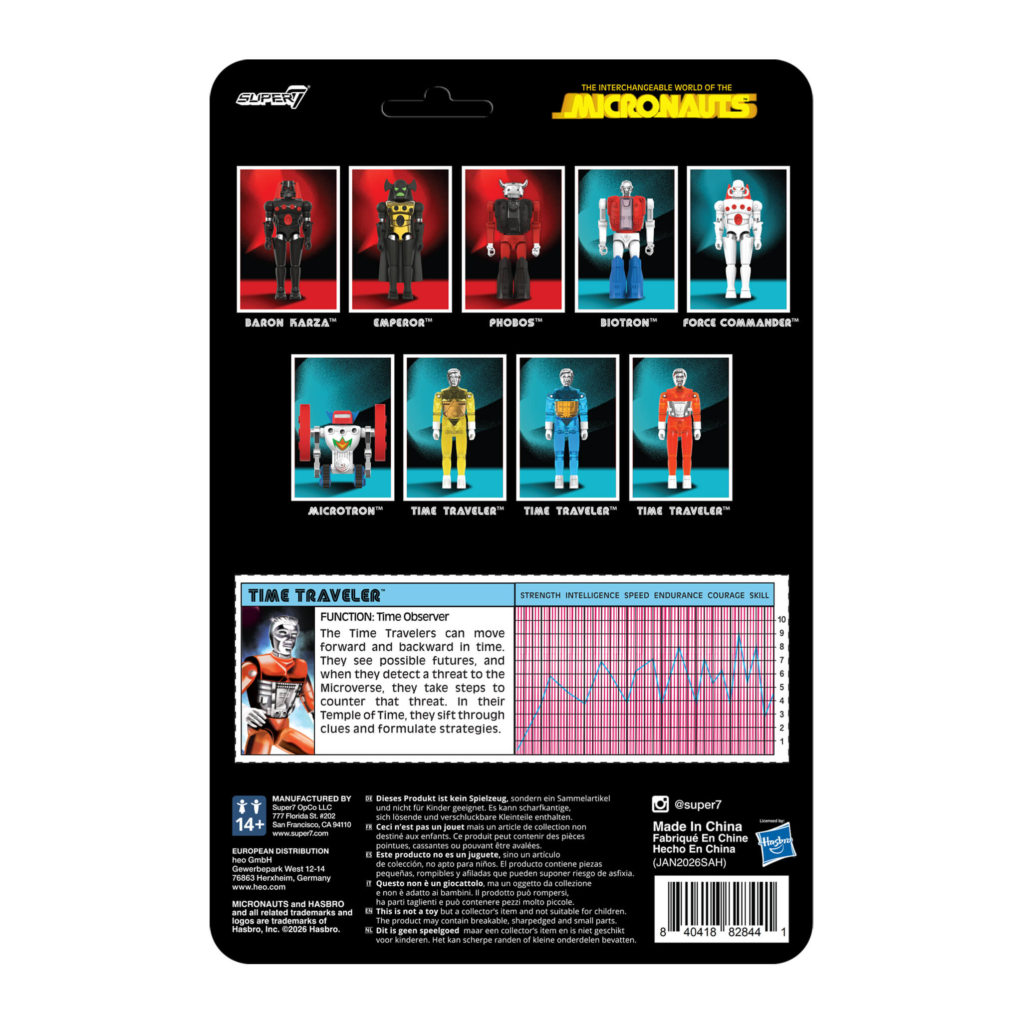 Super7 Micronauts ReAction+ Time Traveler figurina portocaliu