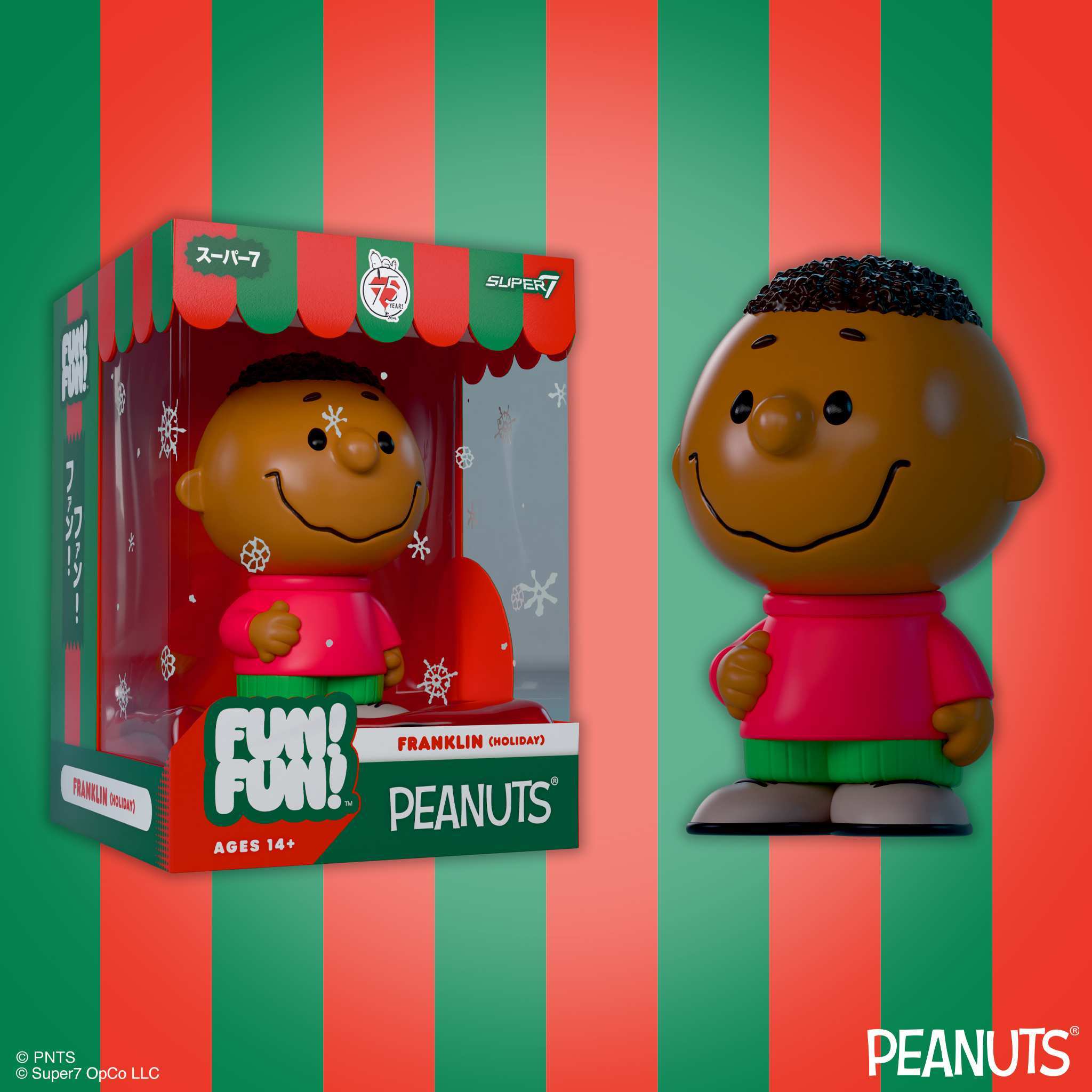 Super7 Peanuts Fun Fun Wave 03 Franklin figurină Holiday 5 inch