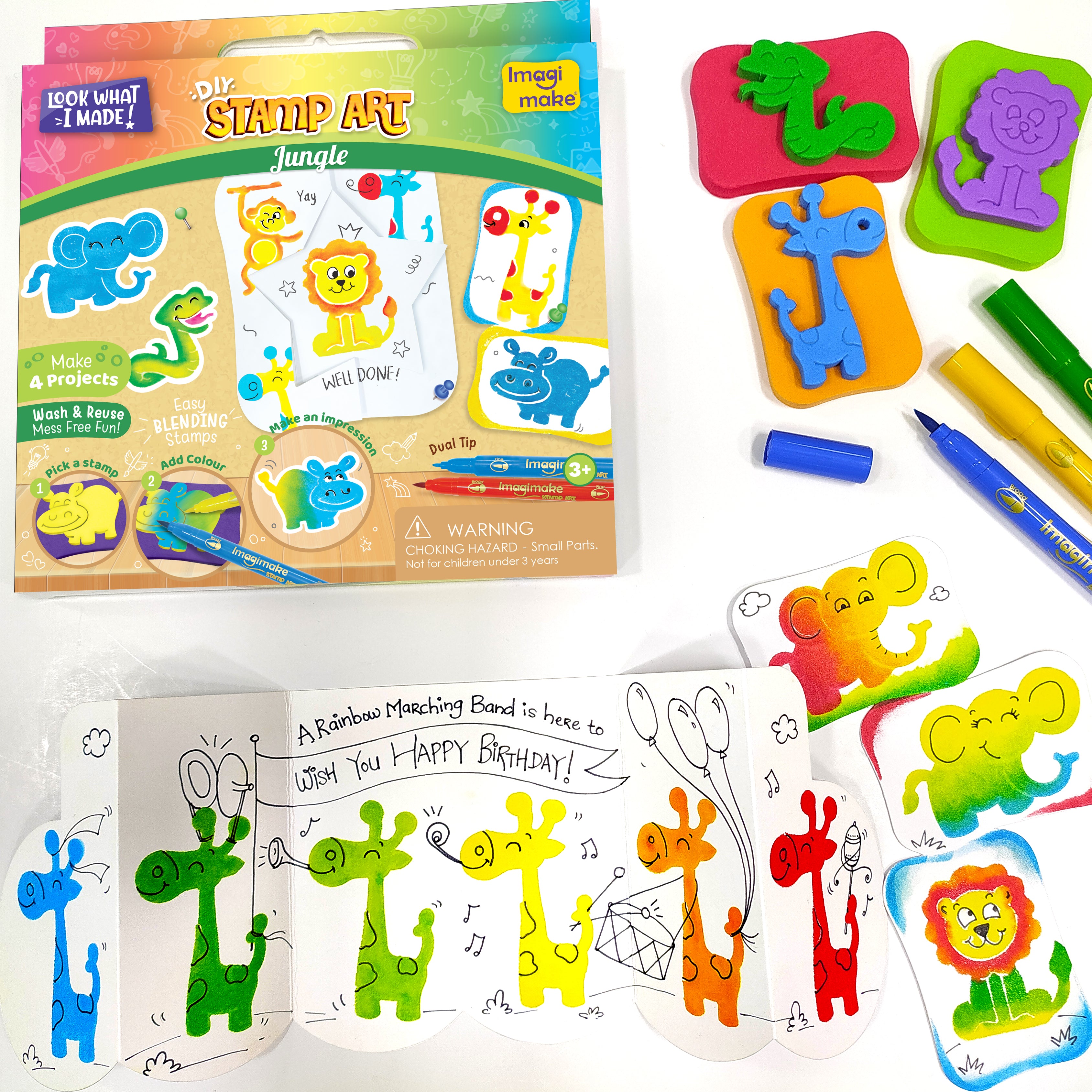 Imagimake Stamp Art Jungle set stampile 6 piese