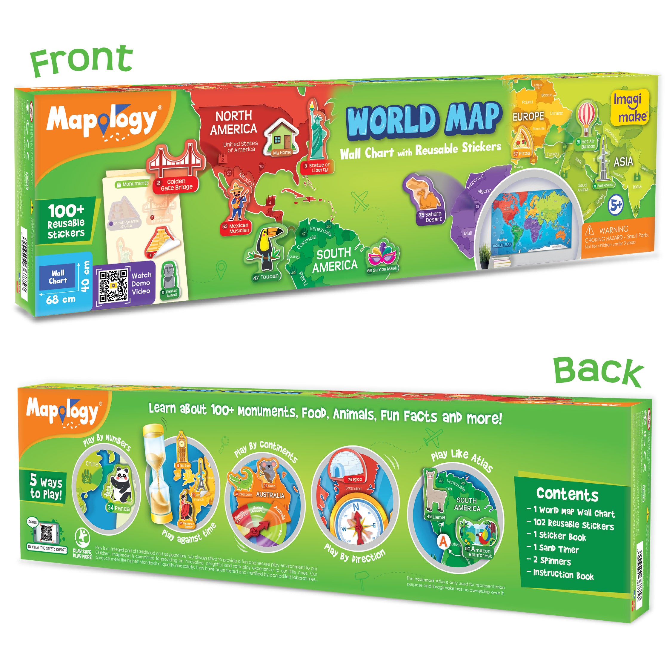Imagimake Mapology World Map hartă perete 102 stickere