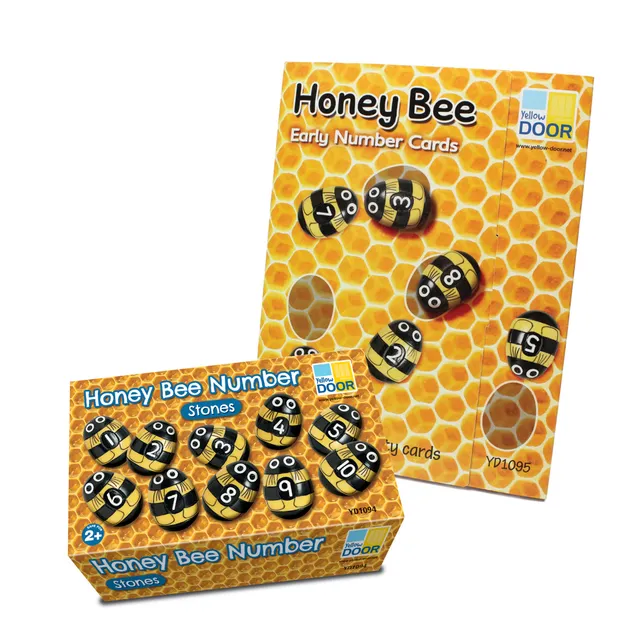 Yellow Door Honey Bee pietre numere 1-10 cu carduri tactile