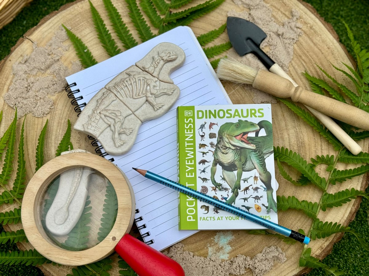 Yellow Door Dig Discover Ankylosaurus Rex schelete 2 dinozauri