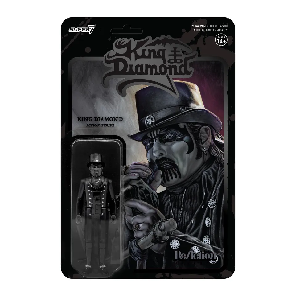 Super7 King Diamond ReAction figurina Top Hat negru