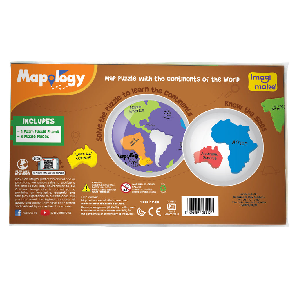 Imagimake Mapology Continents puzzle harta lumii